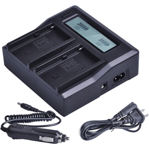 LCD Dual Quick Charger for Sony BP-U30, BP-U60, BP-U90 Battery