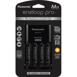 Panasonic eneloop Pro Rechargeable AA Ni-MH Batteries with Charger 2550mAh 4-Pack